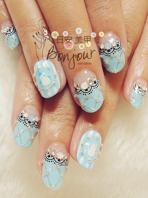 雪人風聖誕款光療指甲 - 台北東區美甲:日安美甲 Bonjour Nail Salon