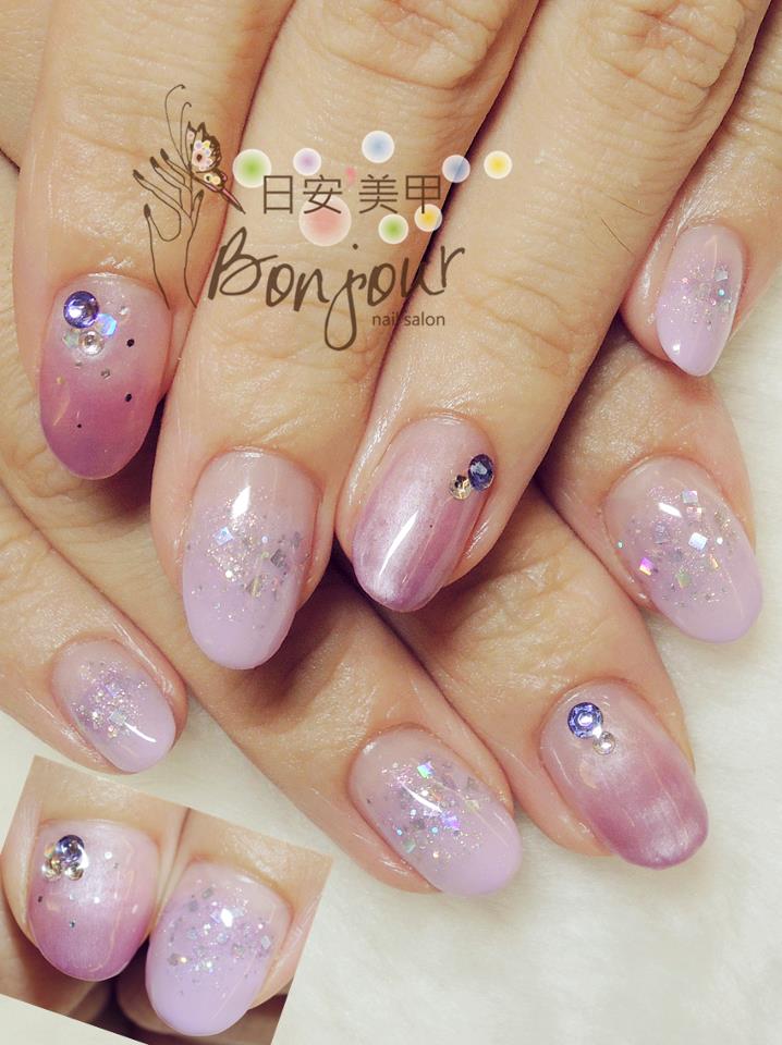 紫色漸漸款光療指甲 - 台北東區美甲:日安美甲 Bonjour Nail Salon