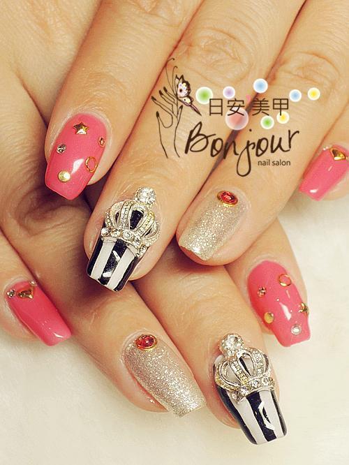 皇冠奢華風光療指甲 - 台北東區美甲:日安美甲 Bonjour Nail Salon