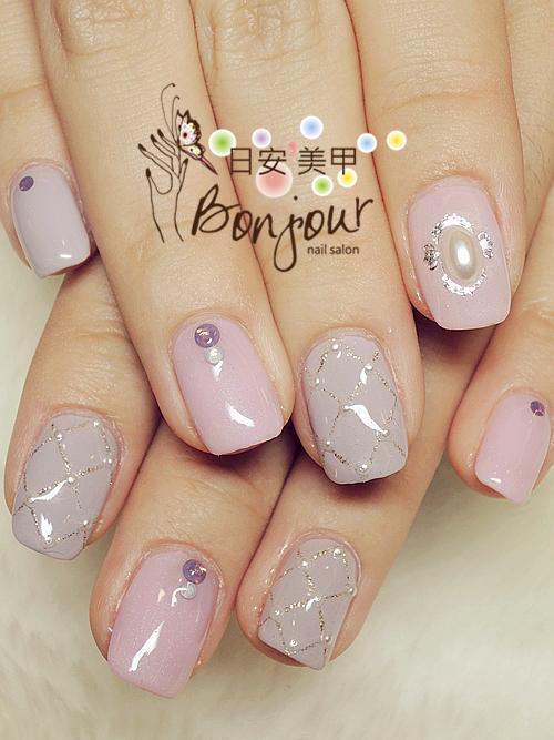 藕色低調風光療指甲 - 台北東區美甲:日安美甲 Bonjour Nail Salon