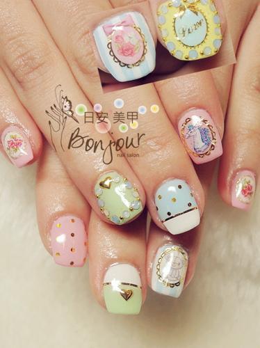 春系可愛花園光療指甲 - 台北東區美甲:日安美甲 Bonjour Nail Salon