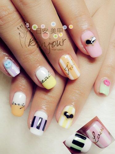 台北東區美甲 日安美甲:夏日彩風光療指甲 Bonjour Nail Salon