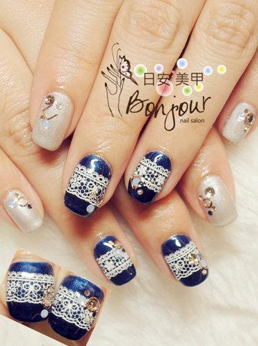 台北東區美甲 日安美甲:裸色星光光療指甲 Bonjour Nail Salon