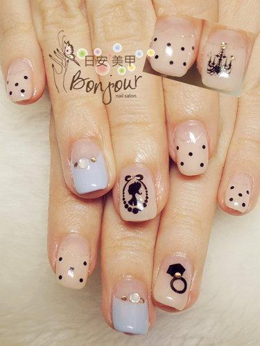 台北東區美甲 日安美甲:法式芭比公主風光療指甲 Bonjour Nail Salon