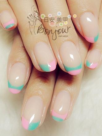 台北東區美甲 日安美甲:雙色法式光療指甲 Bonjour Nail Salon