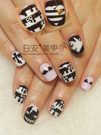 台北東區美甲 日安美甲:萬聖鬼鬼造型光療指甲 Bonjour Nail Salon