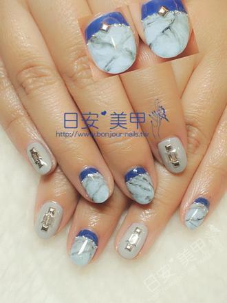 台北東區美甲 日安美甲:大理石紋系光療指甲Bonjour Nail Salon