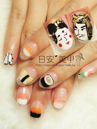 台北東區美甲 日安美甲:和風之壽司大拼盤光療指甲 Bonjour Nail Salon