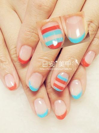 台北東區美甲 日安美甲:雙色幾何法式光療指甲 Bonjour Nail Salon