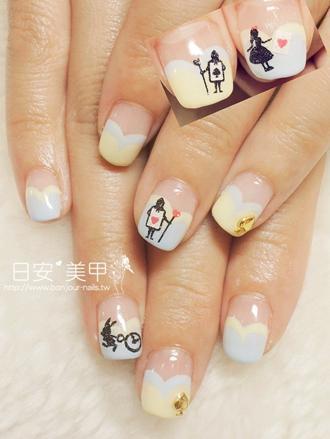 台北東區美甲 日安美甲:雙色愛心之愛麗絲光療指甲 Bonjour Nail Salon