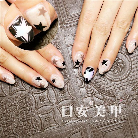 東區美甲.日安美甲-個性五角星混搭