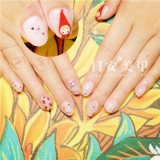 東區美甲.日安美甲-聖誕節裡的小紅帽party