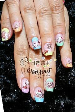 Kitty貓風格光療指甲 - 台北東區指甲彩繪:日安美甲 Bonjour Nail Salon