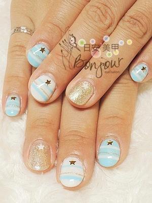 夏日島國風情花光療指甲 - 台北東區指甲彩繪:日安美甲 Bonjour Nail Salon