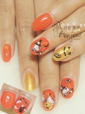 KITTY貓的萬聖節光療指甲 - 台北東區美甲:日安美甲 Bonjour Nail Salon
