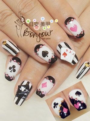 愛麗絲夢遊仙境光療指甲 - 台北東區美甲指甲彩繪:日安美甲 Bonjour Nail Salon