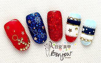夏日海洋風光療指甲:台北東區美甲彩繪店-Bonjour Nails