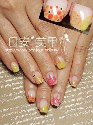 台北東區美甲-日安美甲-小文青手繪就值得這個秋天凝膠指甲 Bonjour Nail Salon