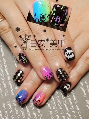 台北東區美甲:日安美甲-今夏的搖滾Party凝膠指甲 Bonjour Nail Salon