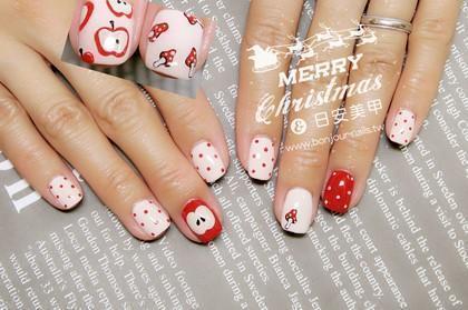 台北東區美甲:日安美甲-蘋果與蘑菇趣凝膠指甲 Bonjour Nail Salon