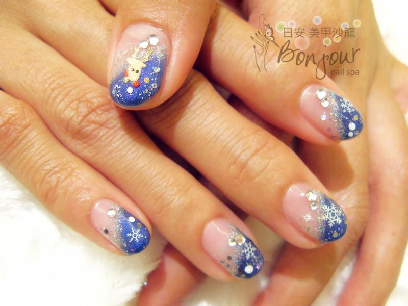 聖誕風情光療指甲4:台北東區美甲彩繪店-Bonjour Nails