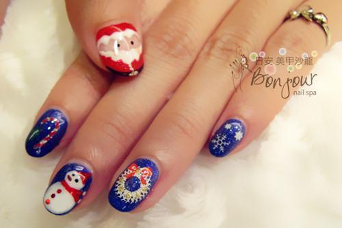 聖誕風情光療指甲3:台北東區美甲彩繪店-Bonjour Nails