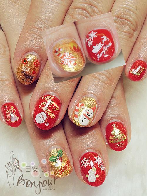 聖誕風格光療指甲11 - 台北東區美甲:日安美甲 Bonjour Nail Salon