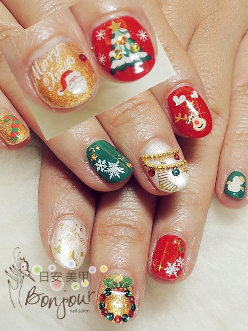 聖誕風格光療指甲12 - 台北東區美甲:日安美甲 Bonjour Nail Salon