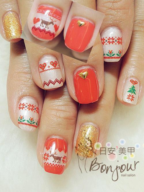聖誕風格光療指甲15 - 台北東區美甲:日安美甲 Bonjour Nail Salon